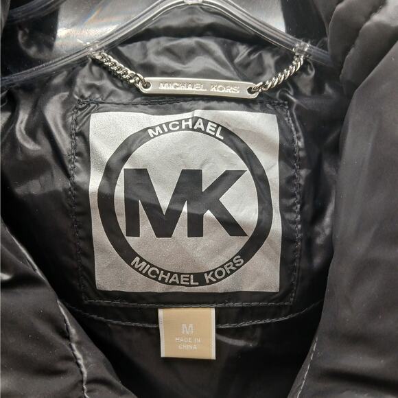 Michael Kors Full Zip High Neck Quilted Puffer Jacket Black w/black hardware Med - Picture 4 of 10